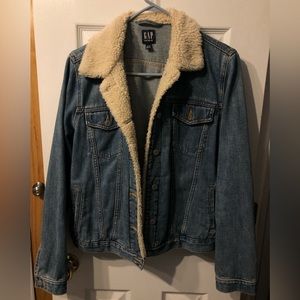 Fleece collar GAP jean jacket size large
